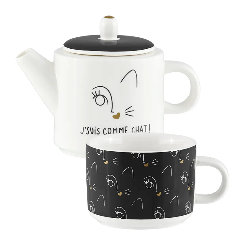 Théière Solitaire J'suis comme chat - 17,5cm-0