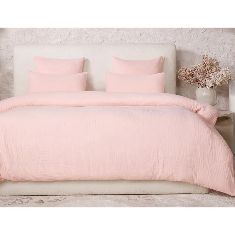 Taie d'oreiller Gaze de coton Rose lotus-2