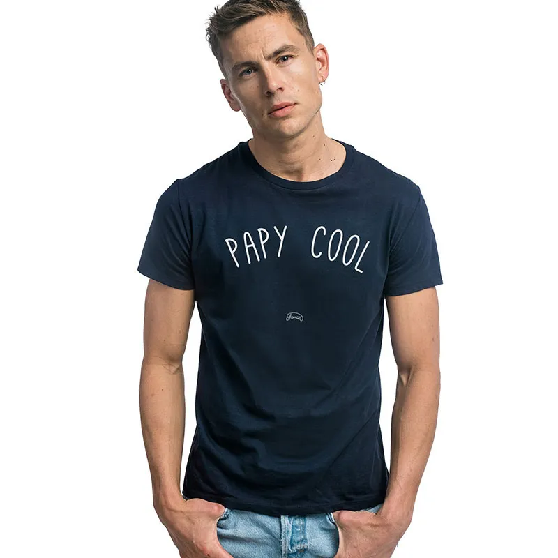 T-shirt Homme Papy cool BIO - Navy-0