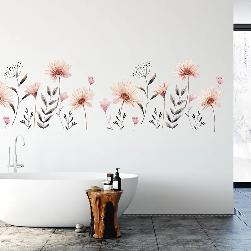 Stickers - Fleurs aquarelles Rose-4