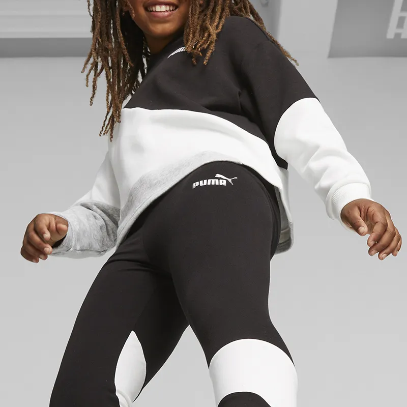 Legging Fille Power Cat Puma - Noir/Blanc-5