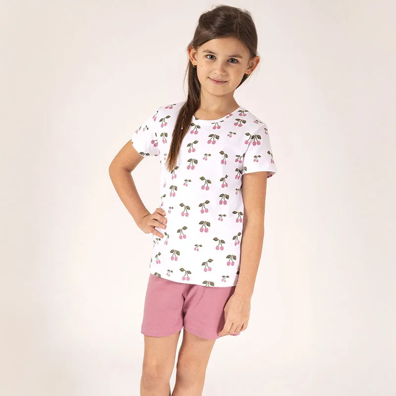 Pyjama short Cerise - Blanc/Rose-0