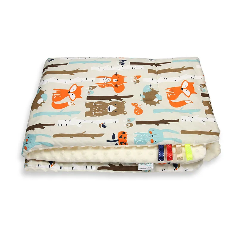 Couverture Minky Forêt Beige - 75x100cm-0