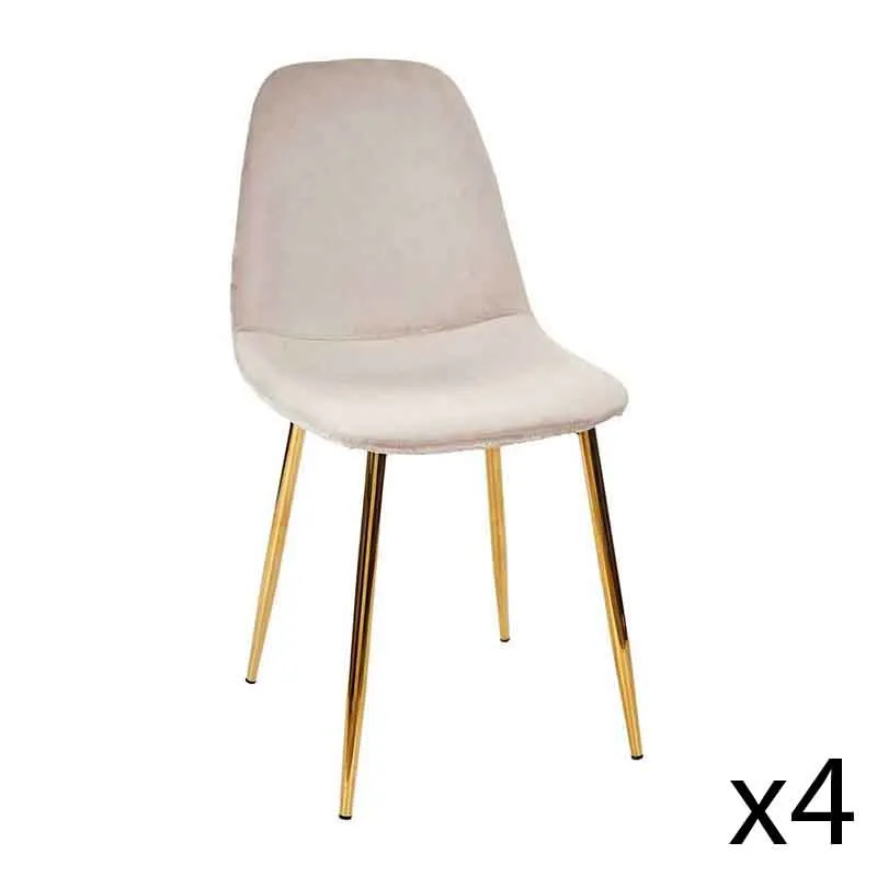 4 Chaises pieds Doré - 50x44x86cm-0