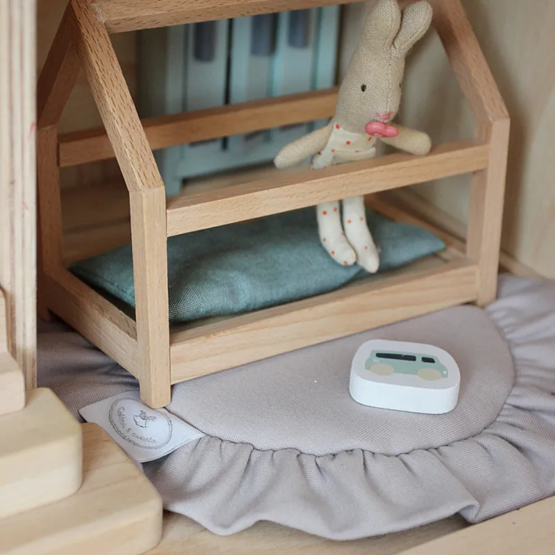 Mini tapis de sol pour maison de poupée Beige - ø20cm-2