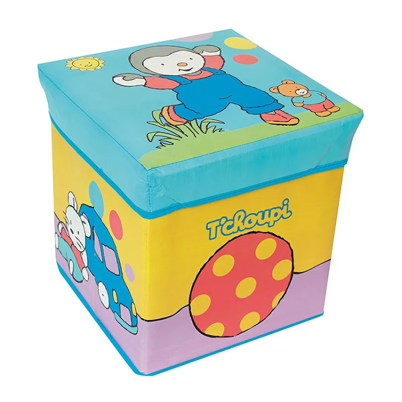 Pouf de rangement avec ardoise T'Choupi - 30cm-1