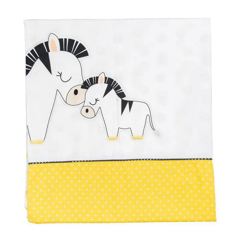 Parure 2pcs Peluche & pompon Blanc/Jaune - 100x135cm-1