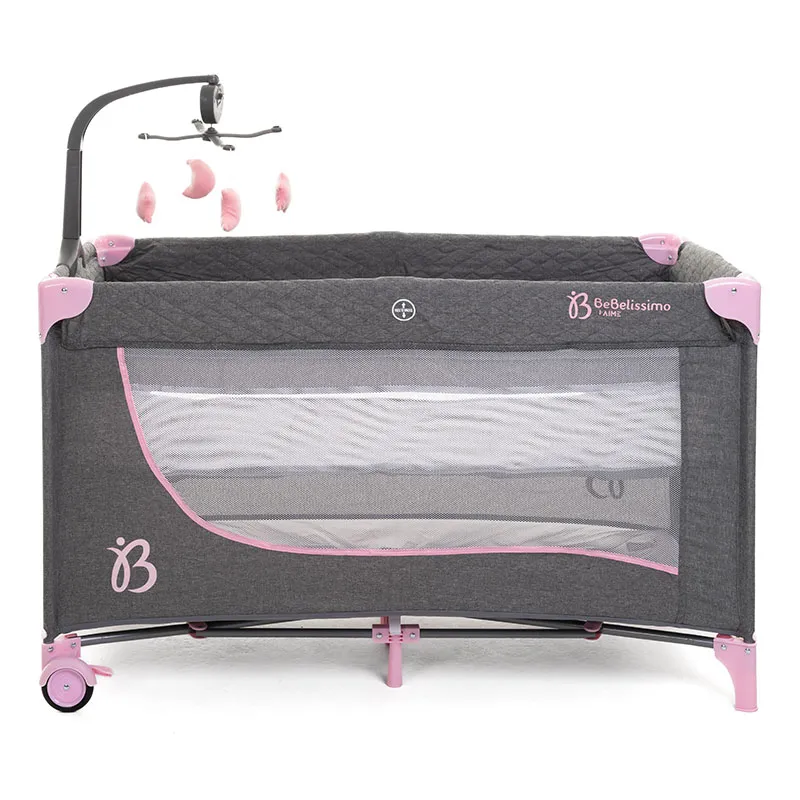 Lit parapluie 2 niveaux Rose - 0m+-1