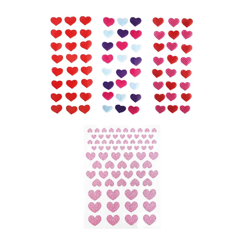 Stickers Cœurs & Paillettes - 144pcs-0