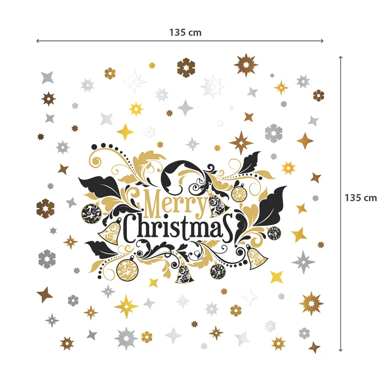 Stickers - Joyeux Noël + flocons métalisés-3