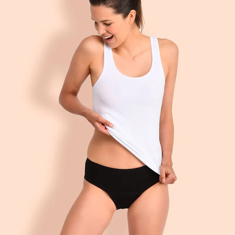 2 Culottes menstru. Plumetis + 2 Culottes menstru. Basic - Noir-5
