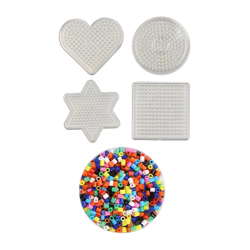 Perles à repasser + Plaques transparentes Carré/Rond/Etoile/Cœur - 1000pcs-0