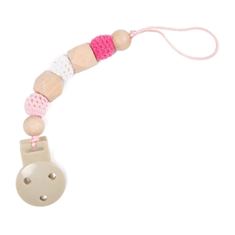 Attache-Sucette en Bois Rose - 0m+-0