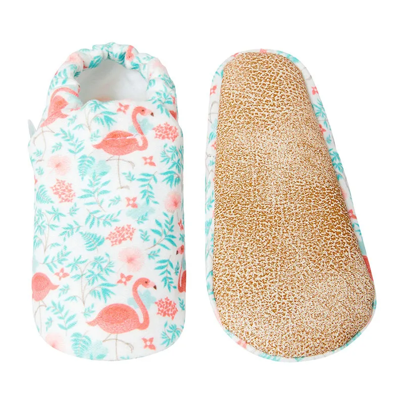 Chaussons Coton Flamant rose - Blanc/Bleu/Rose-0