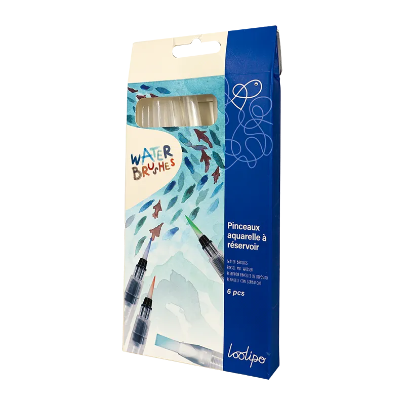 Pinceaux aquarelle à réservoir 6pcs - 3+-9