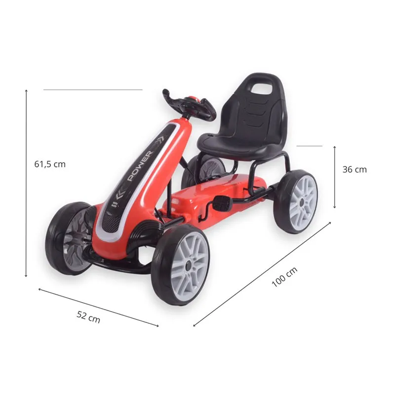 Kart à pédales Go-Kart Power Rouge - 36m+-11