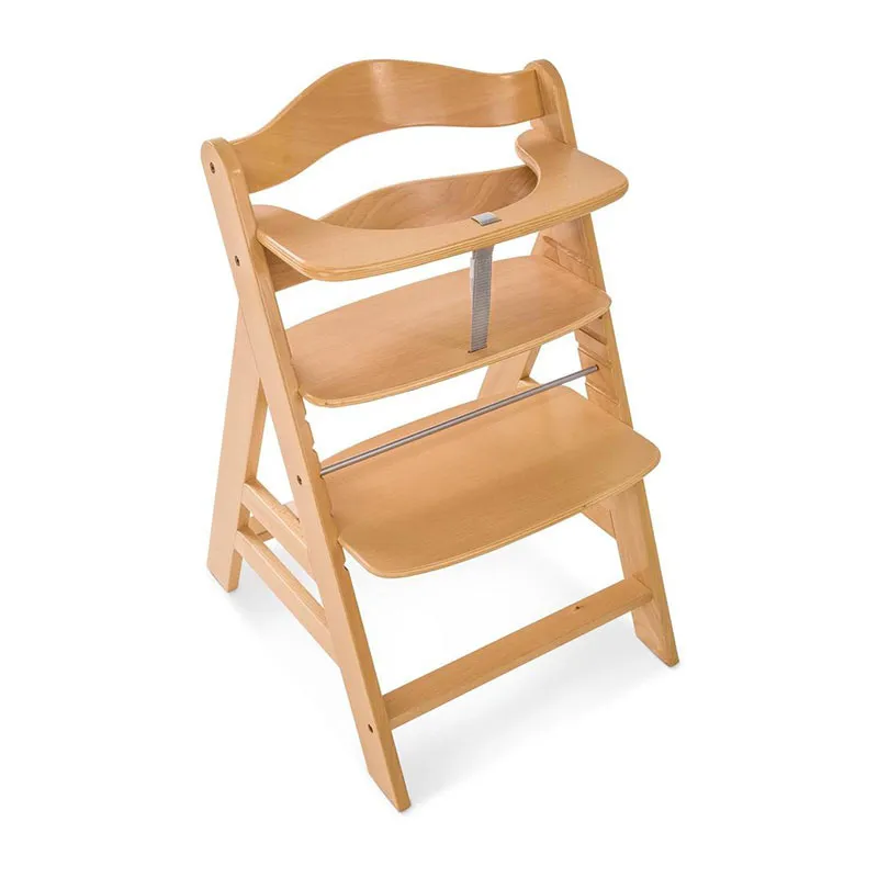 Chaise haute Alpha+ Naturel + Transat Bouncer Alpha 2en 1 Gris - 0m+-3