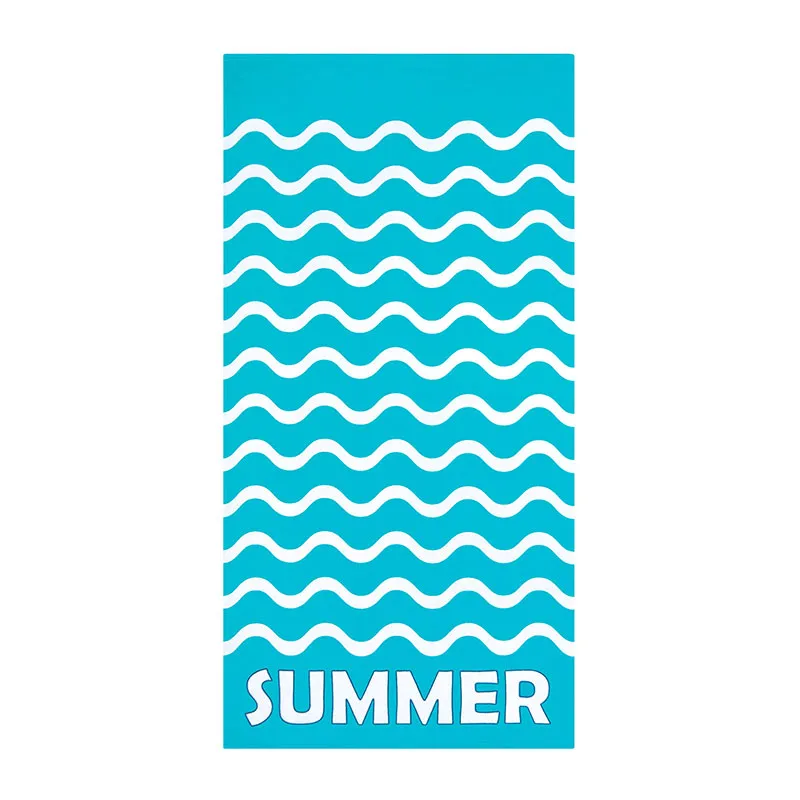 Serviette de plage Vague-Pop Bleu - 75x150cm-0
