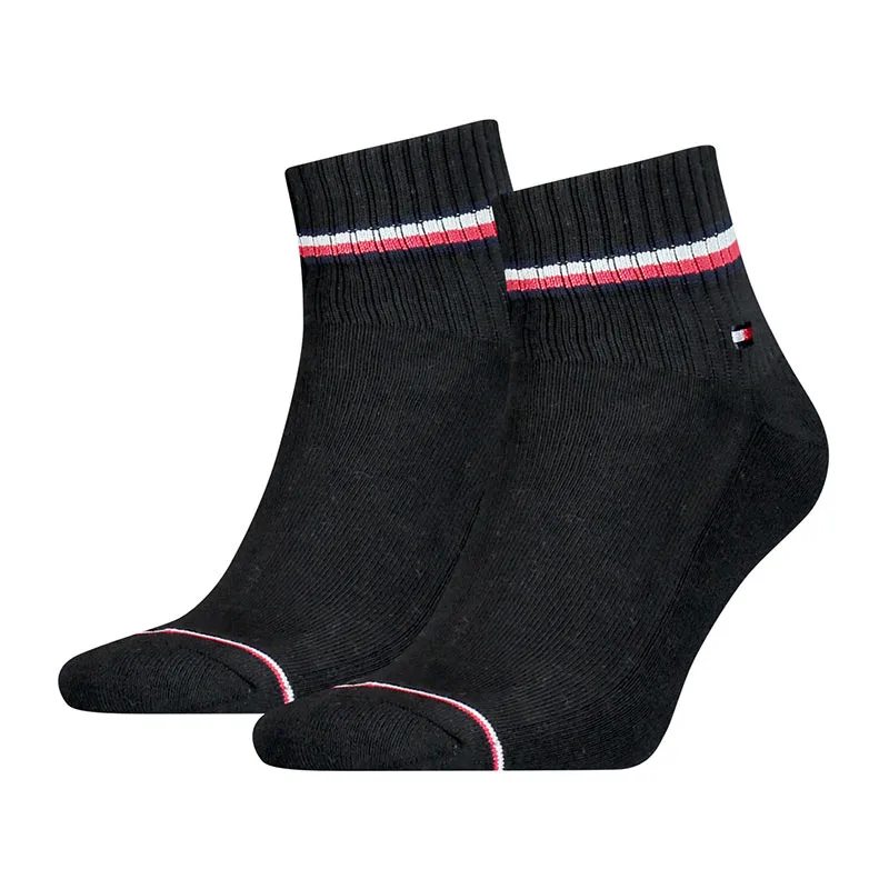 2 paires de Chaussettes trois-quarts Iconic Homme - Noir - TOMMY HILFIGER-0