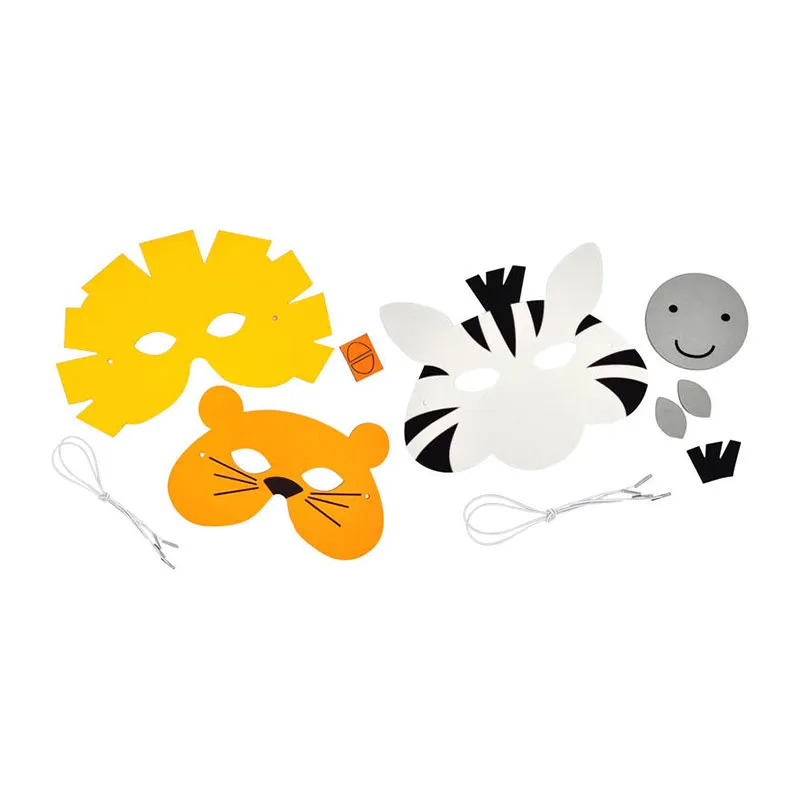 Kit créatif masques Animaux de la jungle - 23x14,5/19x15,6cm-1