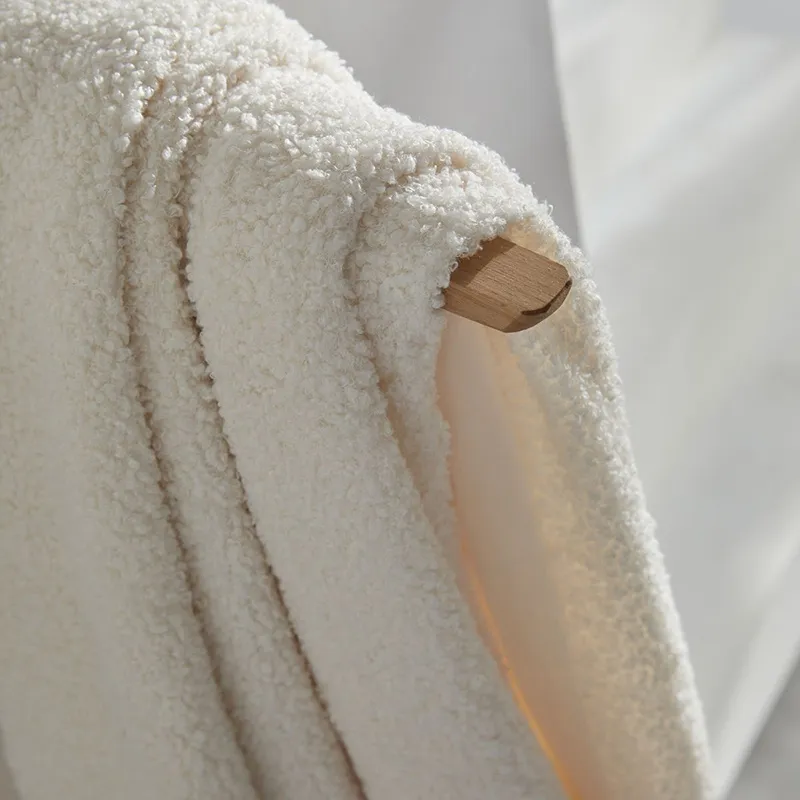Plaid Bouclette Retro Mood Blanc - 125x150cm-1