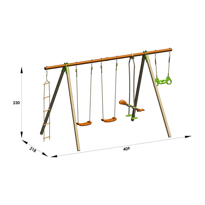 Portique en bois & métal Bayano 2,30m - 9m+-4