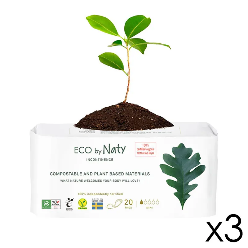60 Serviettes fuites urinaires Coton BIO Mini - 3x20 - NATY-0