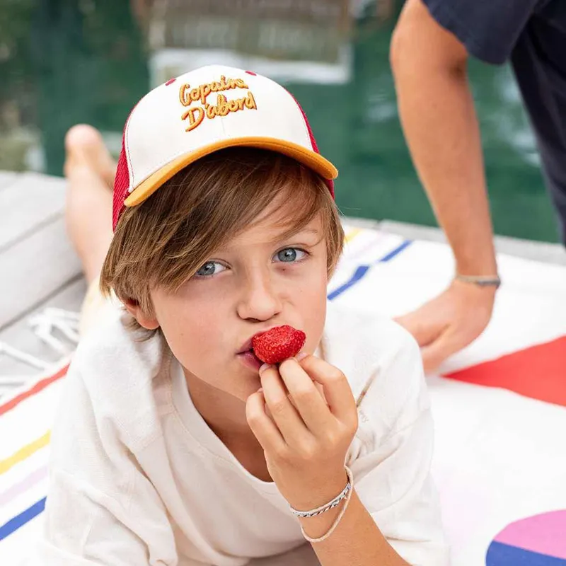 Duo Casquettes Copains d'Abord - Blanc/Orange-3