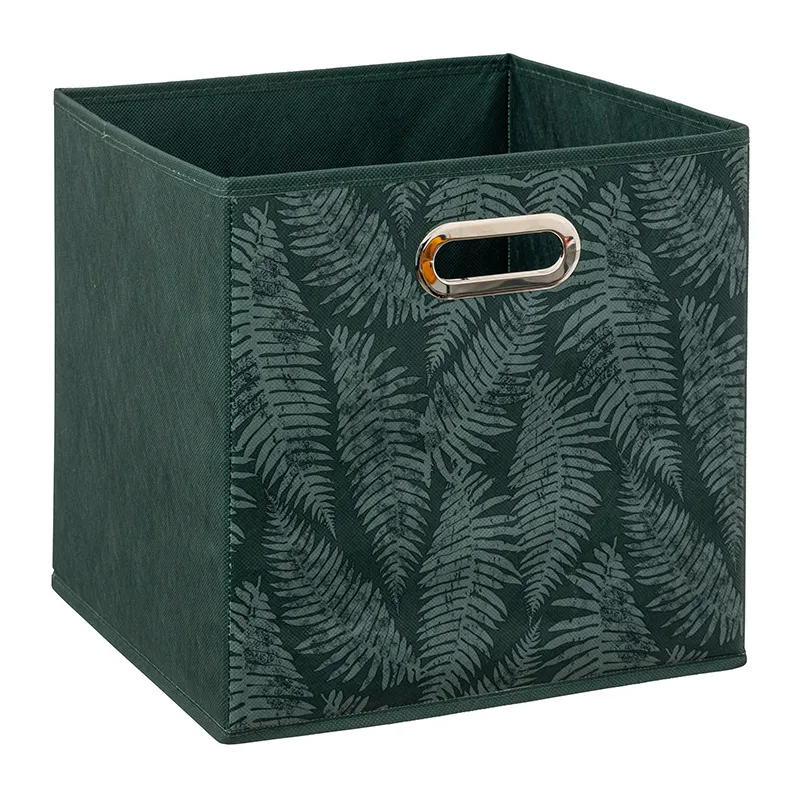 Boîte de rangement tissu Vert - 31x31cm-0