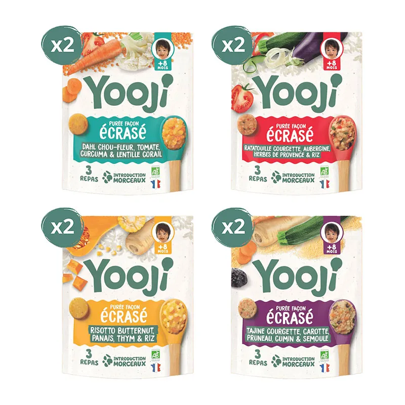 Pack Mes 1er Morceaux - écrasés de légumes/féculents BIO - 24 repas - 8m+-1