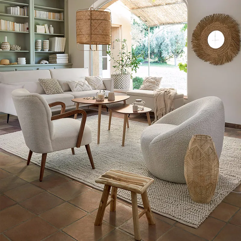 Tabouret Woody Bois Beige - 34x24x32cm-3