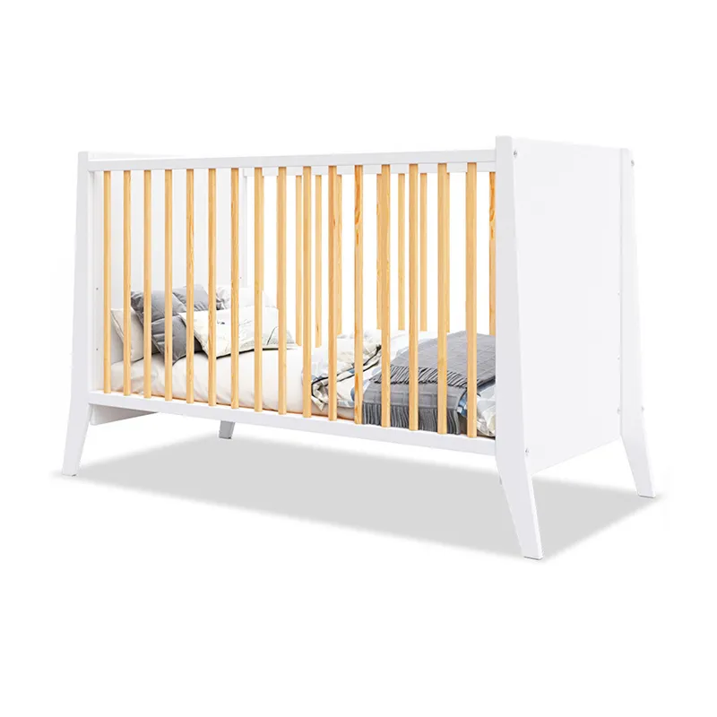 Lit Bébé évolutif Timeo Bois/Blanc - 60x120cm-2