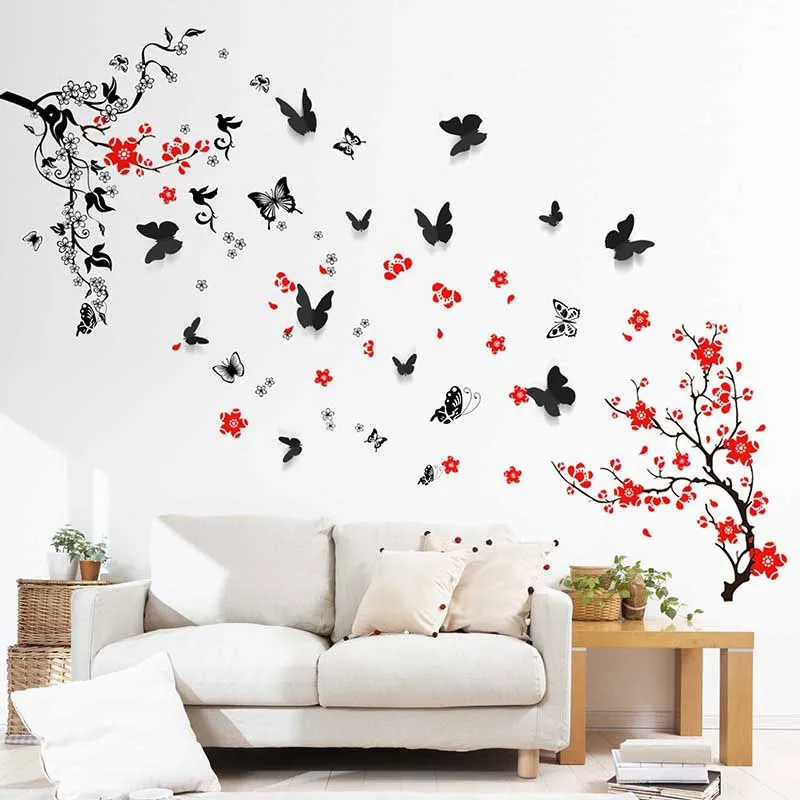 Stickers - Fleurs & Papillons 3D-1