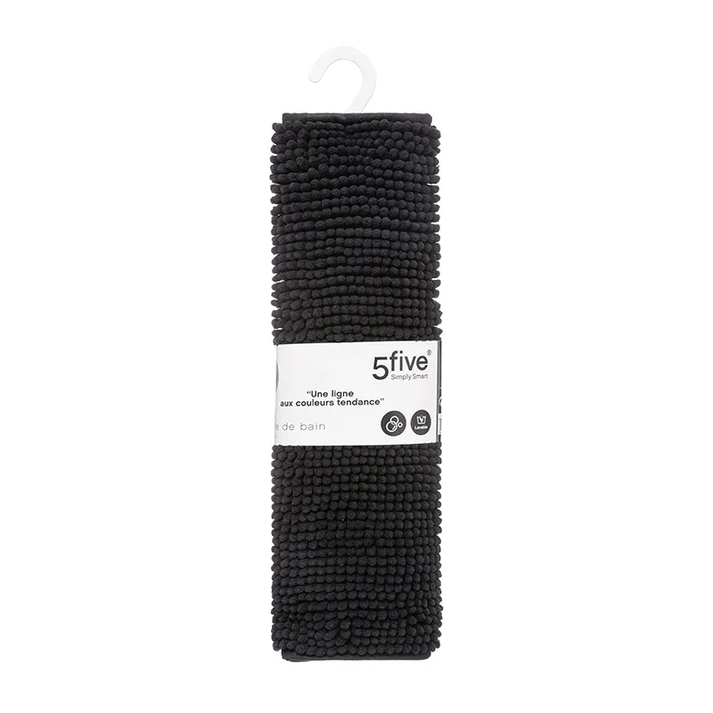 Tapis de bain Chenille Noir - 50x80cm-4