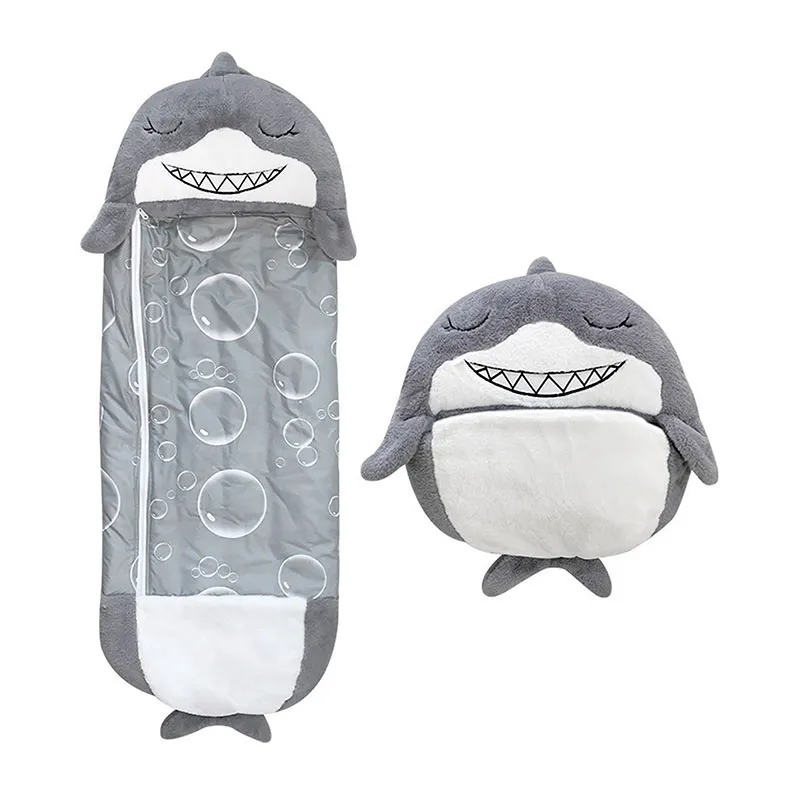 Sac de couchage convertible Requin - Gris-0