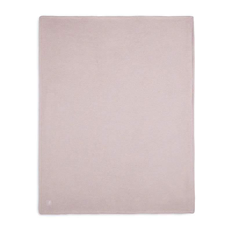 Couverture Basic Knit Rose pâle & Polaire - 100x150cm-0