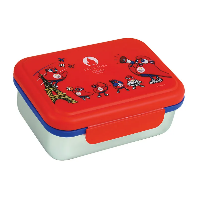 Boîte à goûter Inox Jeux Olympiques Paris 2024 - Rouge-0