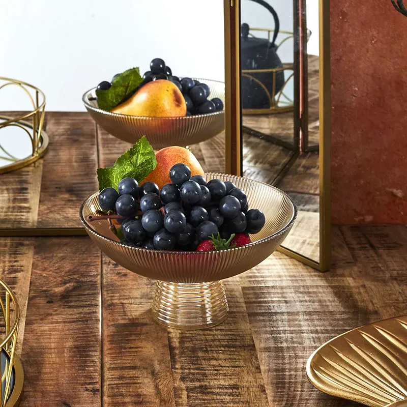 Coupe à fruit sur pied Verre Ambre - 1,1L-2