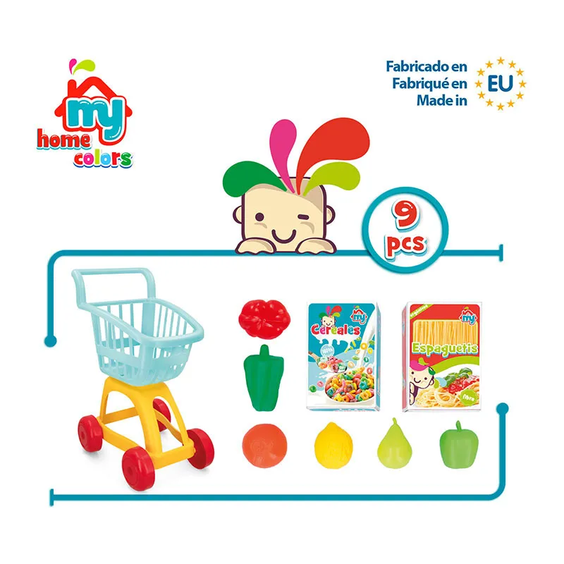 Chariot de supermarché & aliments 9pcs - 24m+-4