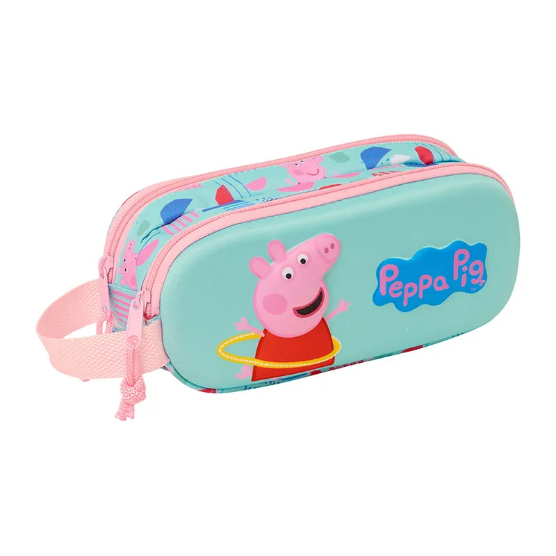 Trousse double 3D Peppa Pig - 21x8x6cm-0