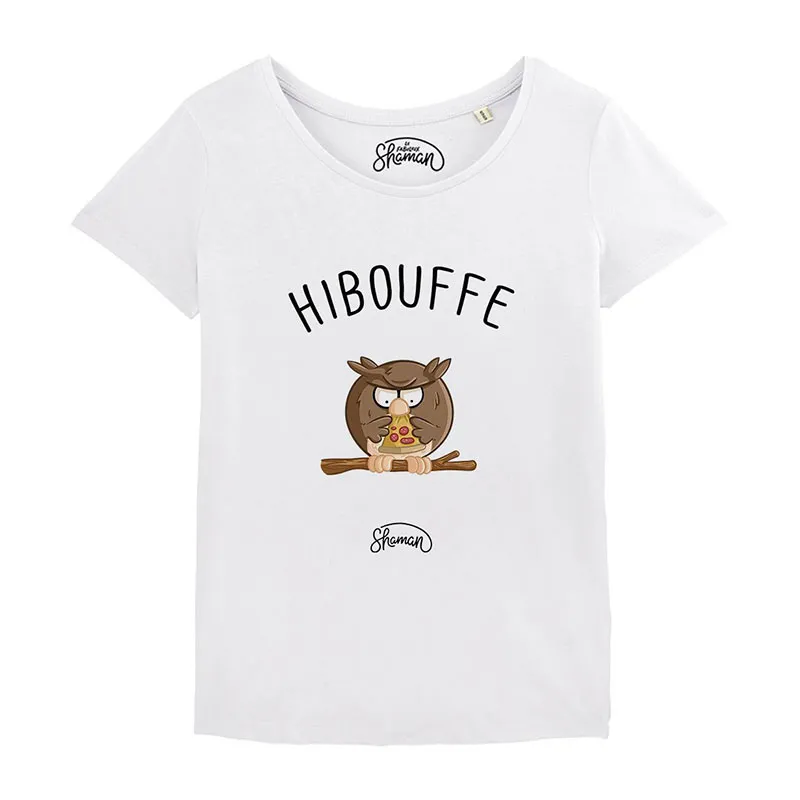 T-shirt Femme Hibouffe BIO - Blanc-0