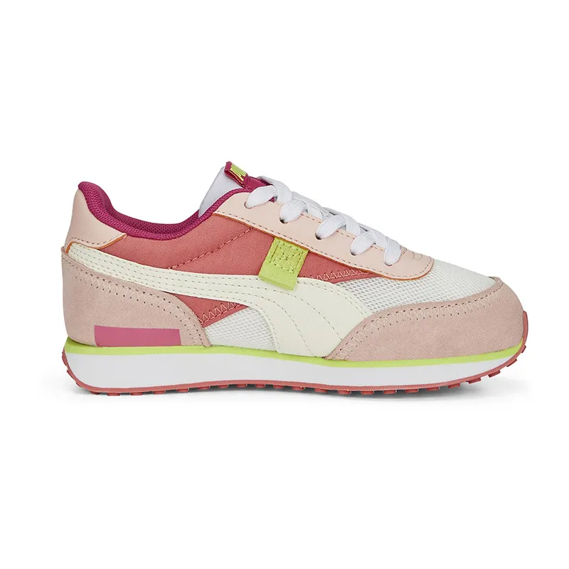 Baskets Fille Future Rider Splash Puma - Rose/Blanc/Jaune fluo-3