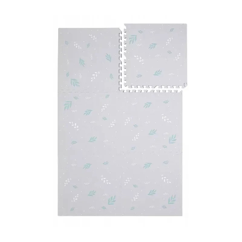 Tapis de jeu Puzzle Feuilles Grises - 120x180cm-0