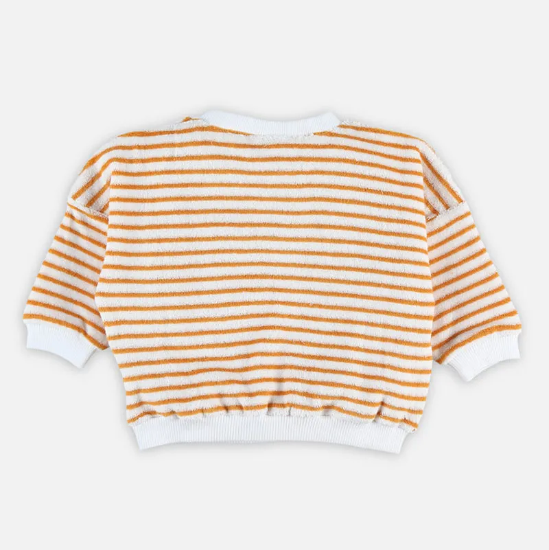 Sweat Rayures BIO - Ocre/Blanc-2