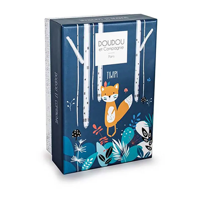 Doudou Tiwipi Renard avec mouchoir - 21cm-3