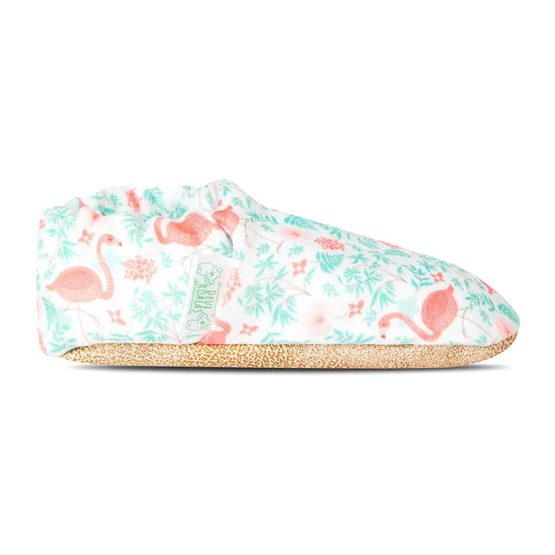 Chaussons Coton Flamant rose - Blanc/Bleu/Rose-1