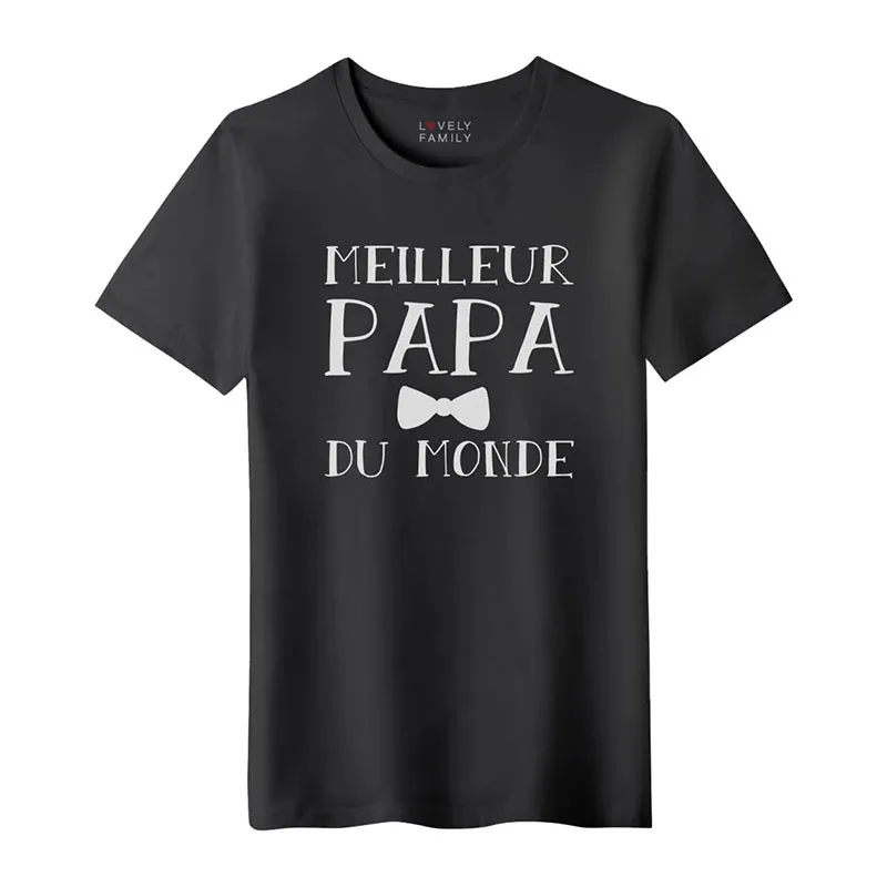 T-shirt Homme Meilleur papa du monde BIO - Noir-0