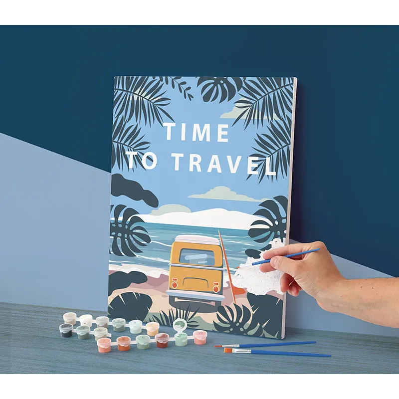 Peinture au numero Time to travel 30x40 - 14+-3