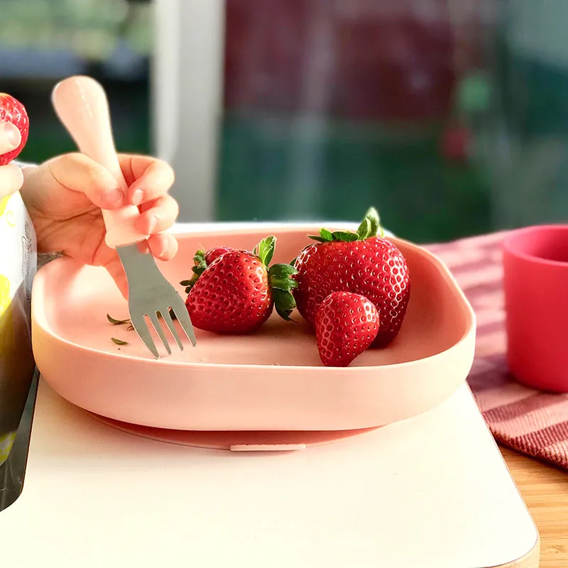 Assiette Silicone ventouse Light Pink - 6m+-4