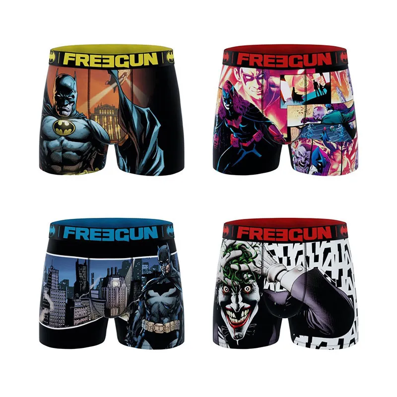 4 Boxers Homme DC Comics - Noir/Jaune/Rouge/Blanc/Bleu-0